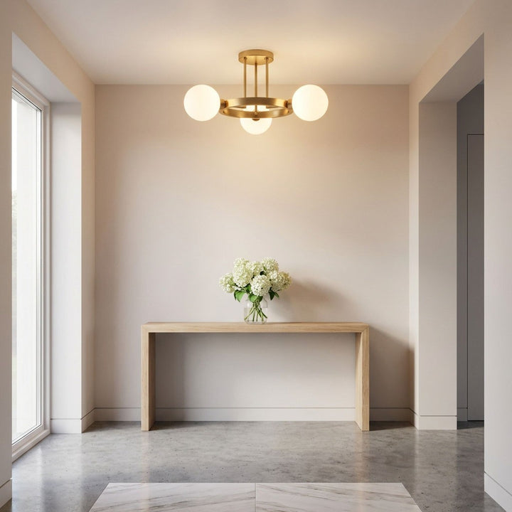 Visual Comfort Studio Canada - 7761603-848 - Three Light Semi-Flush Mount - Clybourn - Satin Brass