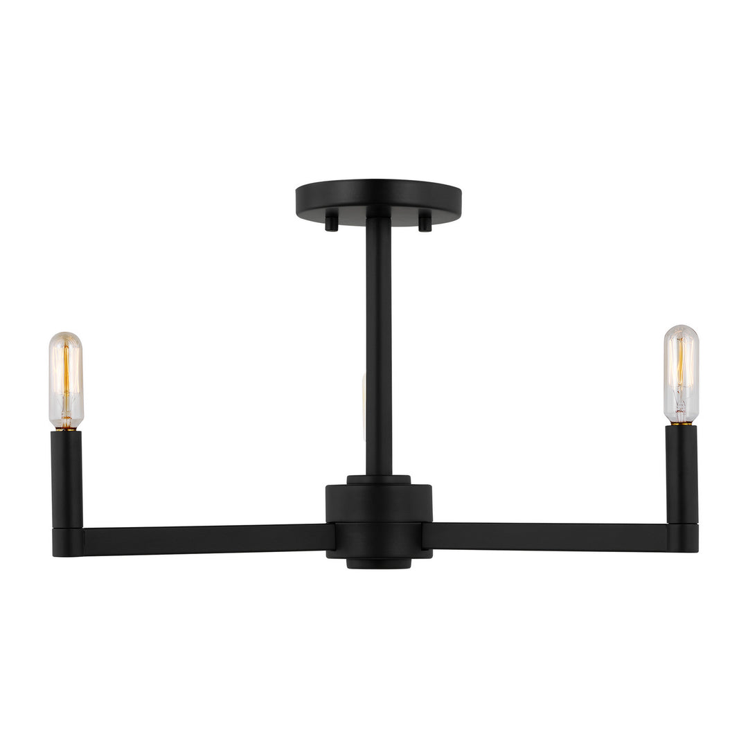 Fullton Three Light Semi-Flush Mount in Midnight Black - available from The Lighting Shoppe, trusted by Canadian homeowners