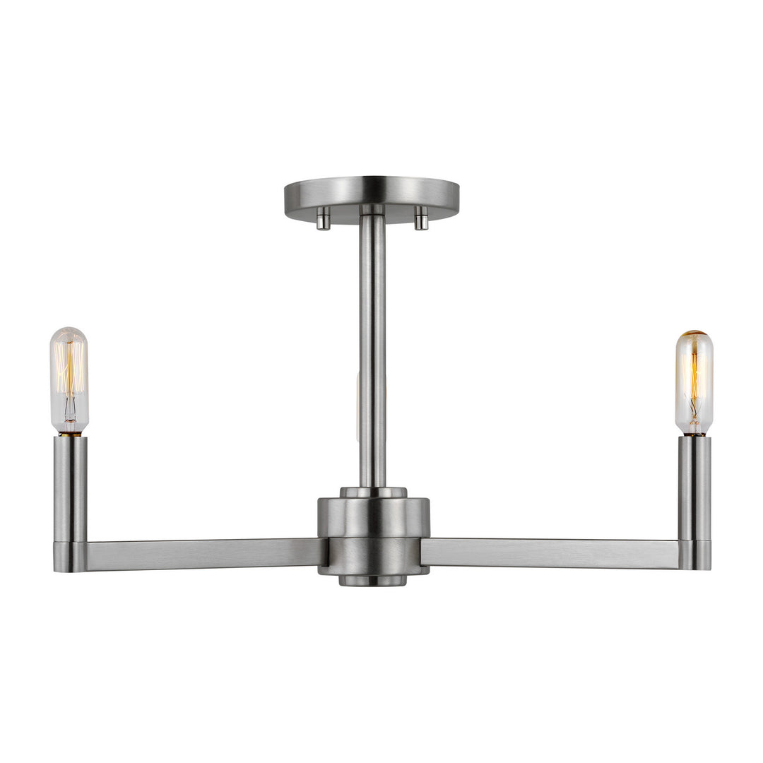 Fullton Three Light Semi-Flush Mount in Brushed Nickel - available from The Lighting Shoppe, trusted by Canadian homeowners