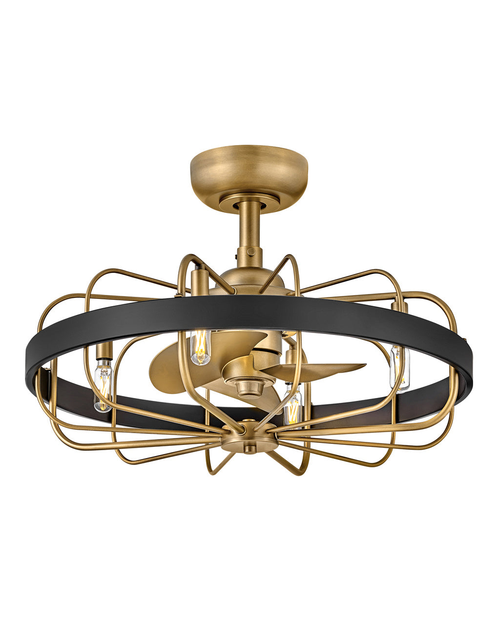 Eli 22" LED Fandelier in Heritage Brass - available from The Lighting Shoppe, trusted by Canadian homeowners
