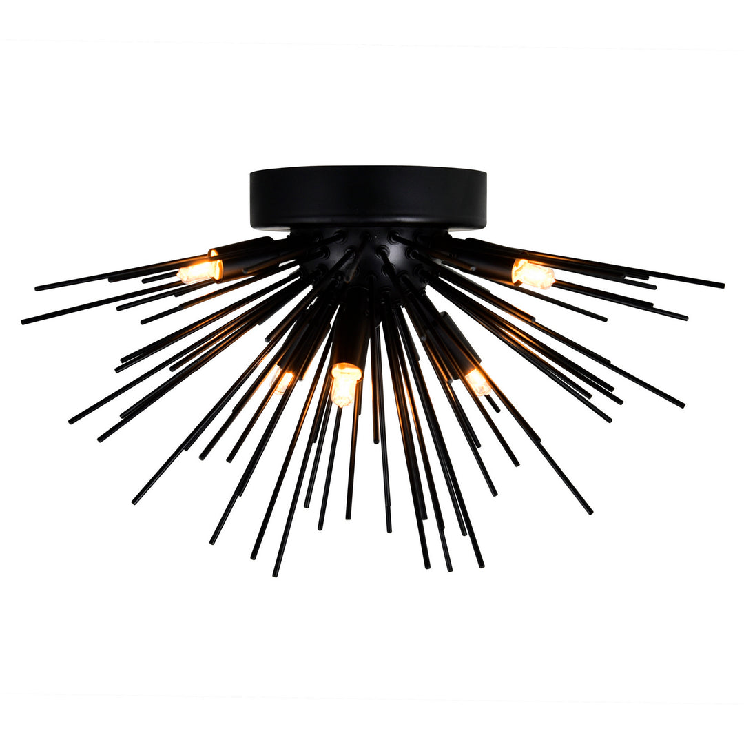 Savannah Six Light Flush Mount in Black - available from The Lighting Shoppe, trusted by Canadian homeowners