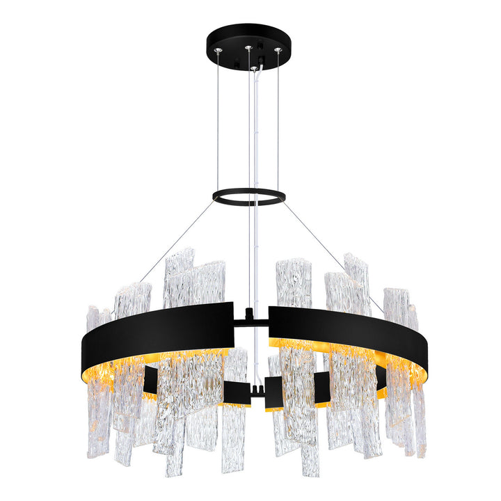 Guadiana LED Chandelier in Black & Satin Gold - available from The Lighting Shoppe, trusted by Canadian homeowners