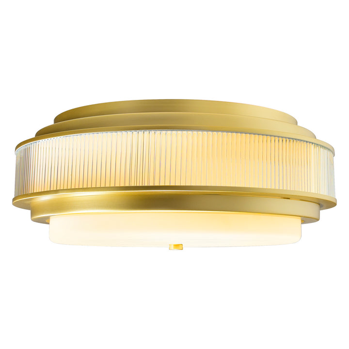 Valdivia Four Light Flush Mount in Satin Gold - available from The Lighting Shoppe, trusted by Canadian homeowners