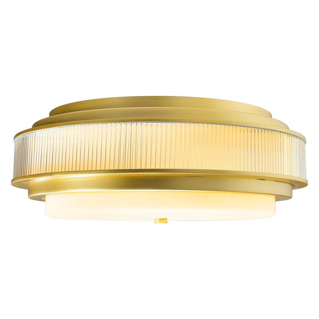 Valdivia Five Light Flush Mount in Satin Gold - available from The Lighting Shoppe, trusted by Canadian homeowners