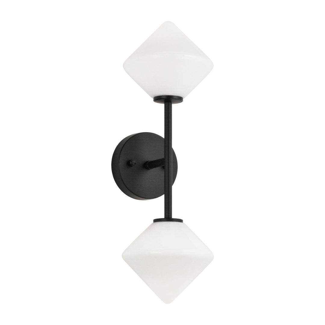 Novo Two Light Wall Sconce in Black - available from The Lighting Shoppe, trusted by Canadian homeowners