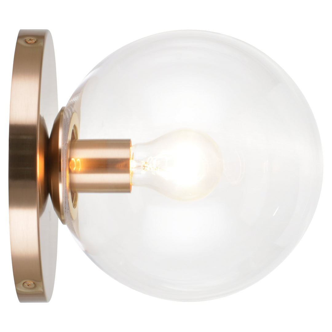 Cosmo One Light Wall Sconce/Ceiling Mount in Aged Gold Brass - available from The Lighting Shoppe, trusted by Canadian homeowners