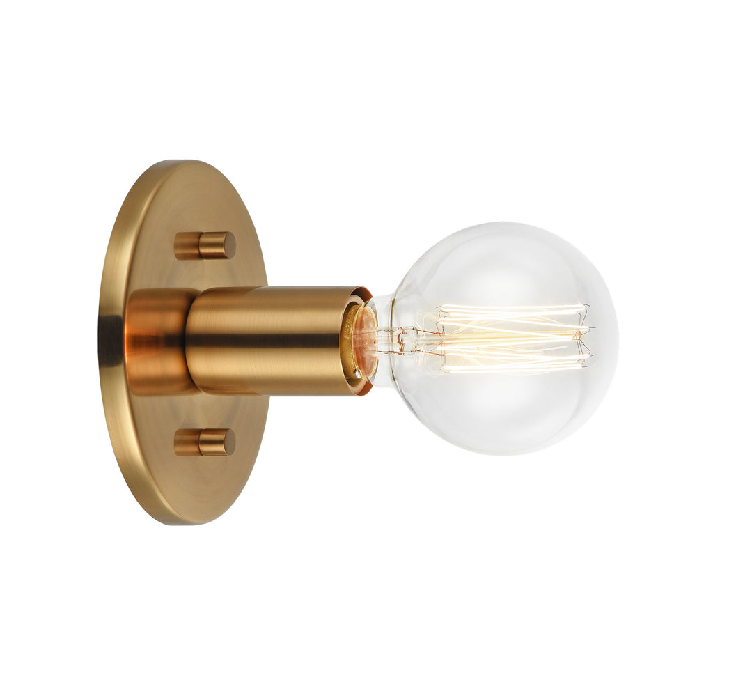 Kasa One Light Wall Sconce/Ceiling Mount in Aged Gold Brass - available from The Lighting Shoppe, trusted by Canadian homeowners