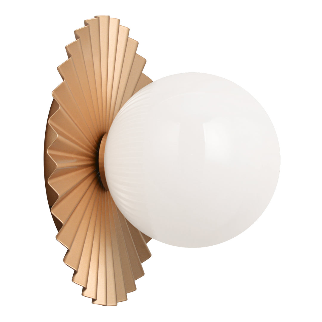 Modern Ruff One Light Wall Sconce/Ceiling Mount in Matte Gold - available from The Lighting Shoppe, trusted by Canadian homeowners