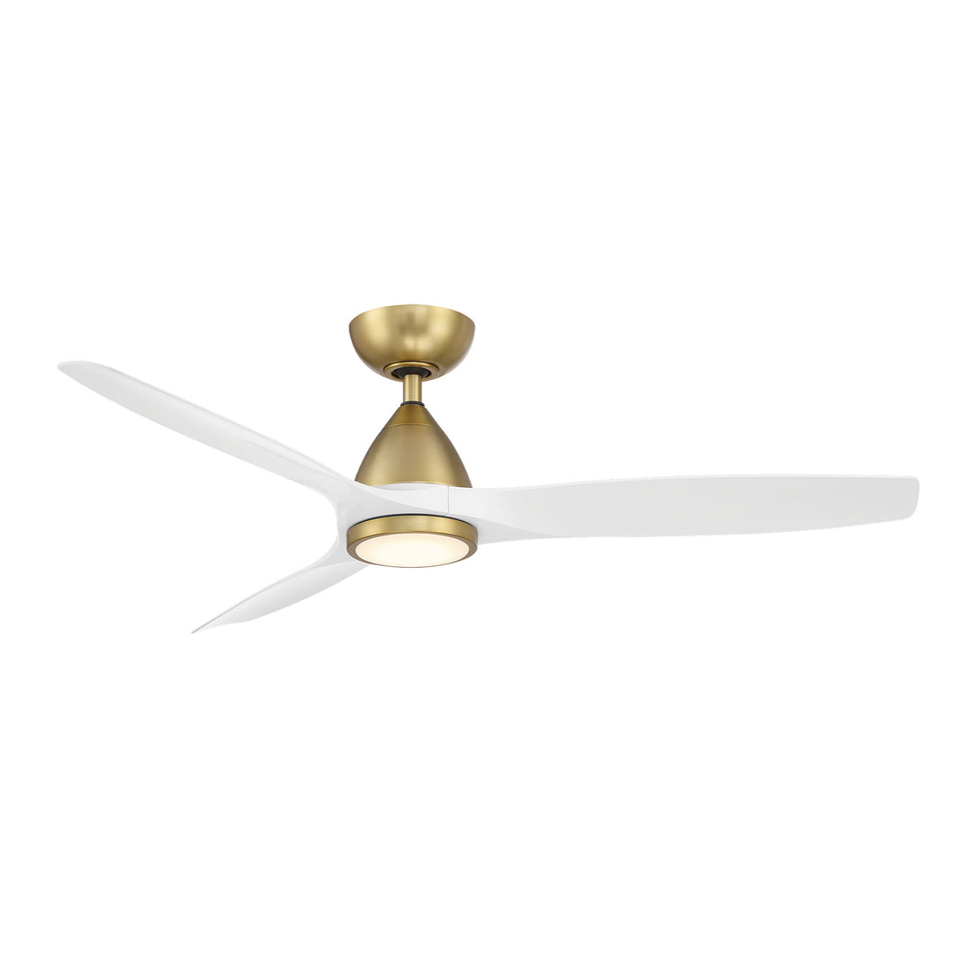 Skylark 54"Ceiling Fan in Soft Brass/Matte White - available from The Lighting Shoppe, trusted by Canadian homeowners
