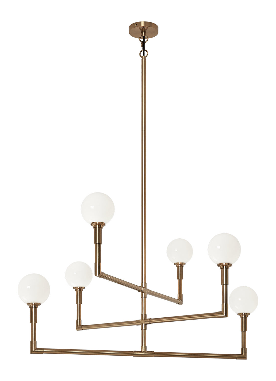 Candlestix Six Light Chandelier in Aged Gold Brass - available from The Lighting Shoppe, trusted by Canadian homeowners