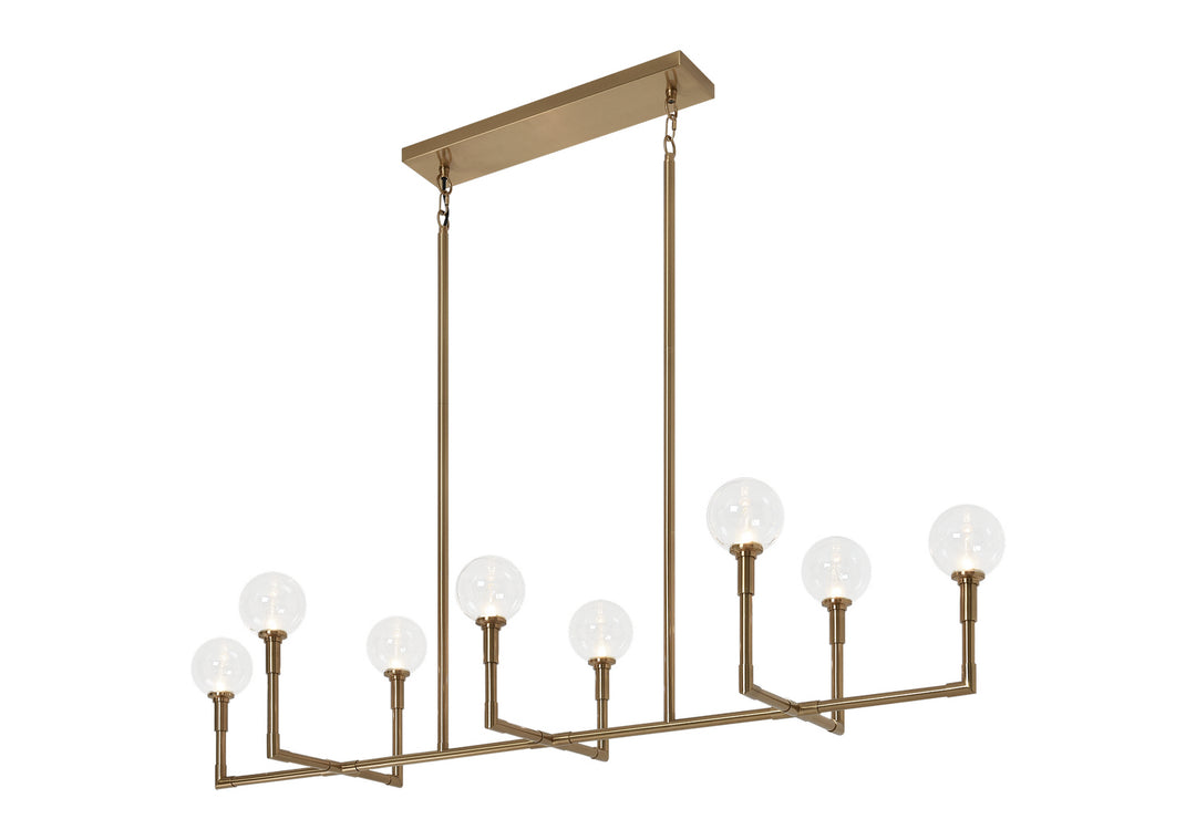 Candlestix Eight Light Chandelier in Aged Gold Brass - available from The Lighting Shoppe, trusted by Canadian homeowners