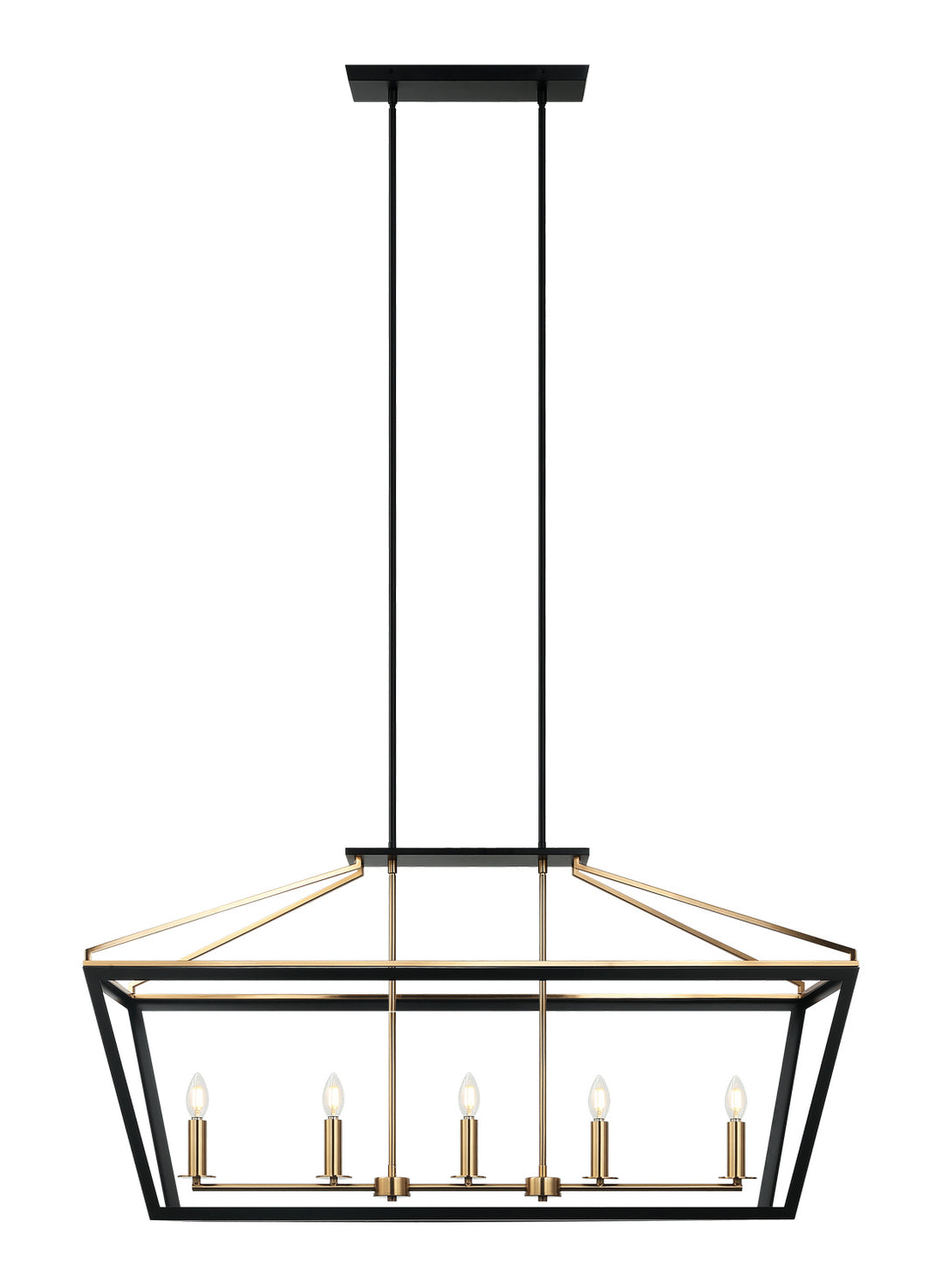 Mavonshire Five Light Chandelier in Black + Aged Gold Brass - available from The Lighting Shoppe, trusted by Canadian homeowners