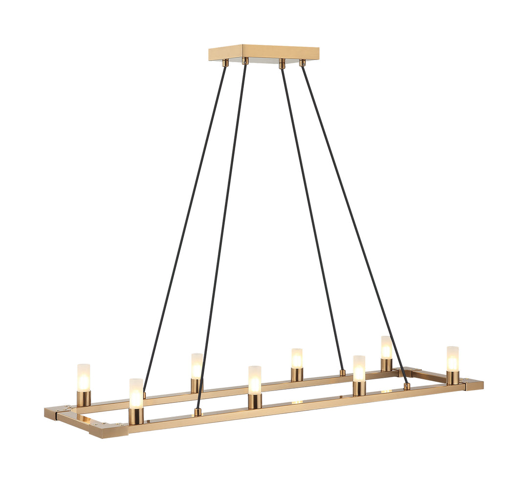 Cascadian Eight Light Chandelier in Aged Gold Brass - available from The Lighting Shoppe, trusted by Canadian homeowners