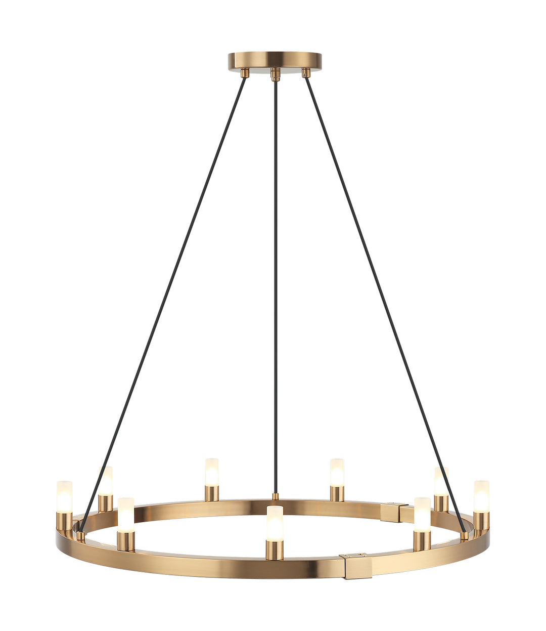Cascadian Nine Light Chandelier in Aged Gold Brass - available from The Lighting Shoppe, trusted by Canadian homeowners
