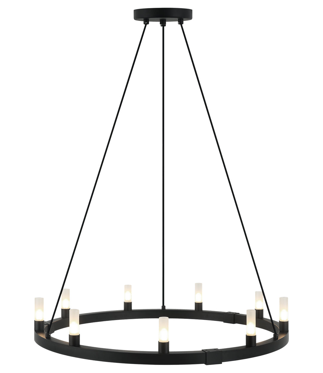 Cascadian Nine Light Chandelier in Matte Black - available from The Lighting Shoppe, trusted by Canadian homeowners