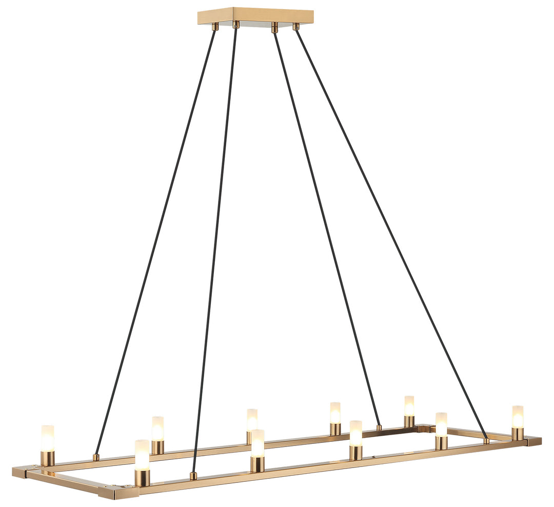 Cascadian Ten Light Chandelier in Aged Gold Brass - available from The Lighting Shoppe, trusted by Canadian homeowners