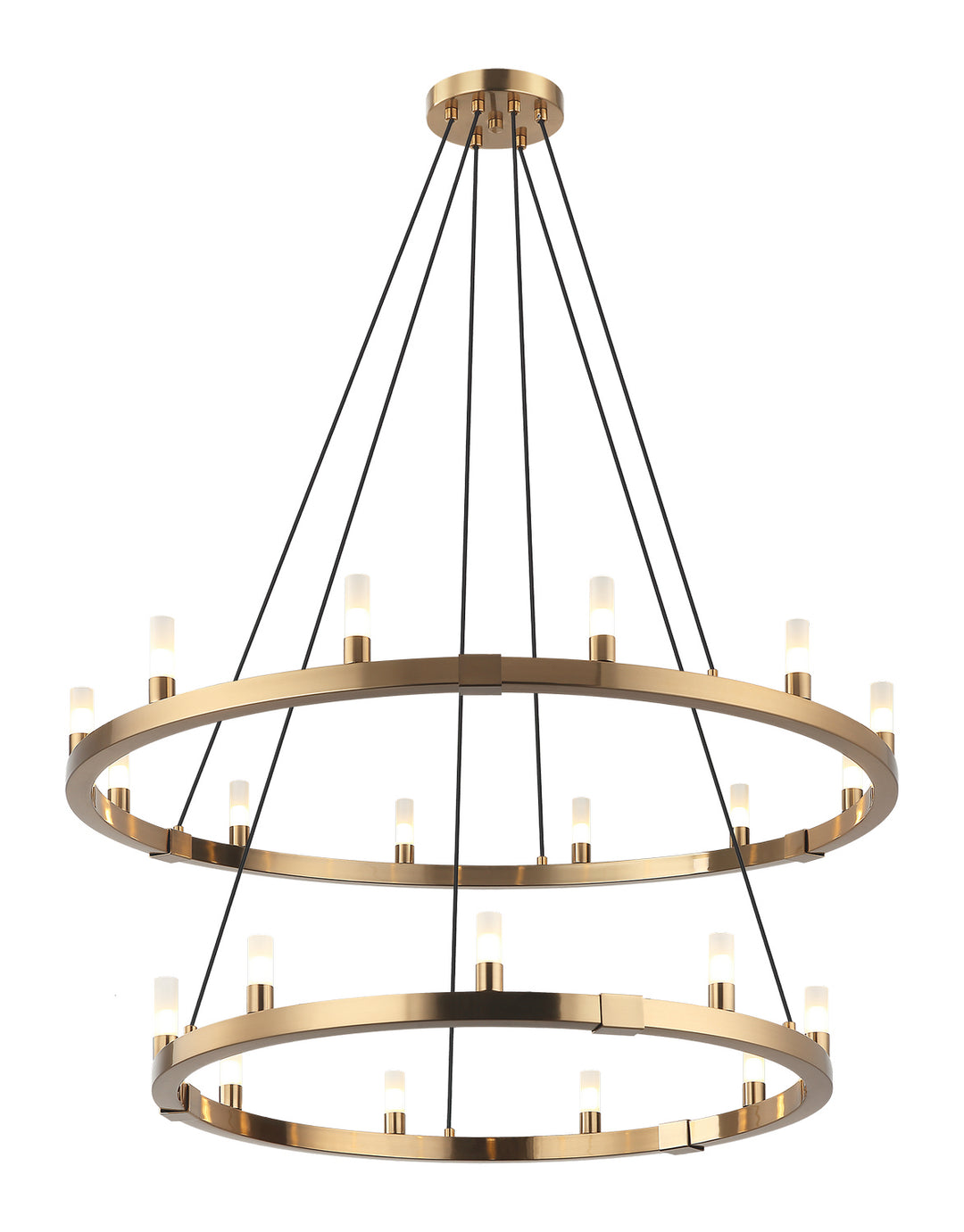 Cascadian 21 Light Chandelier in Aged Gold Brass - available from The Lighting Shoppe, trusted by Canadian homeowners