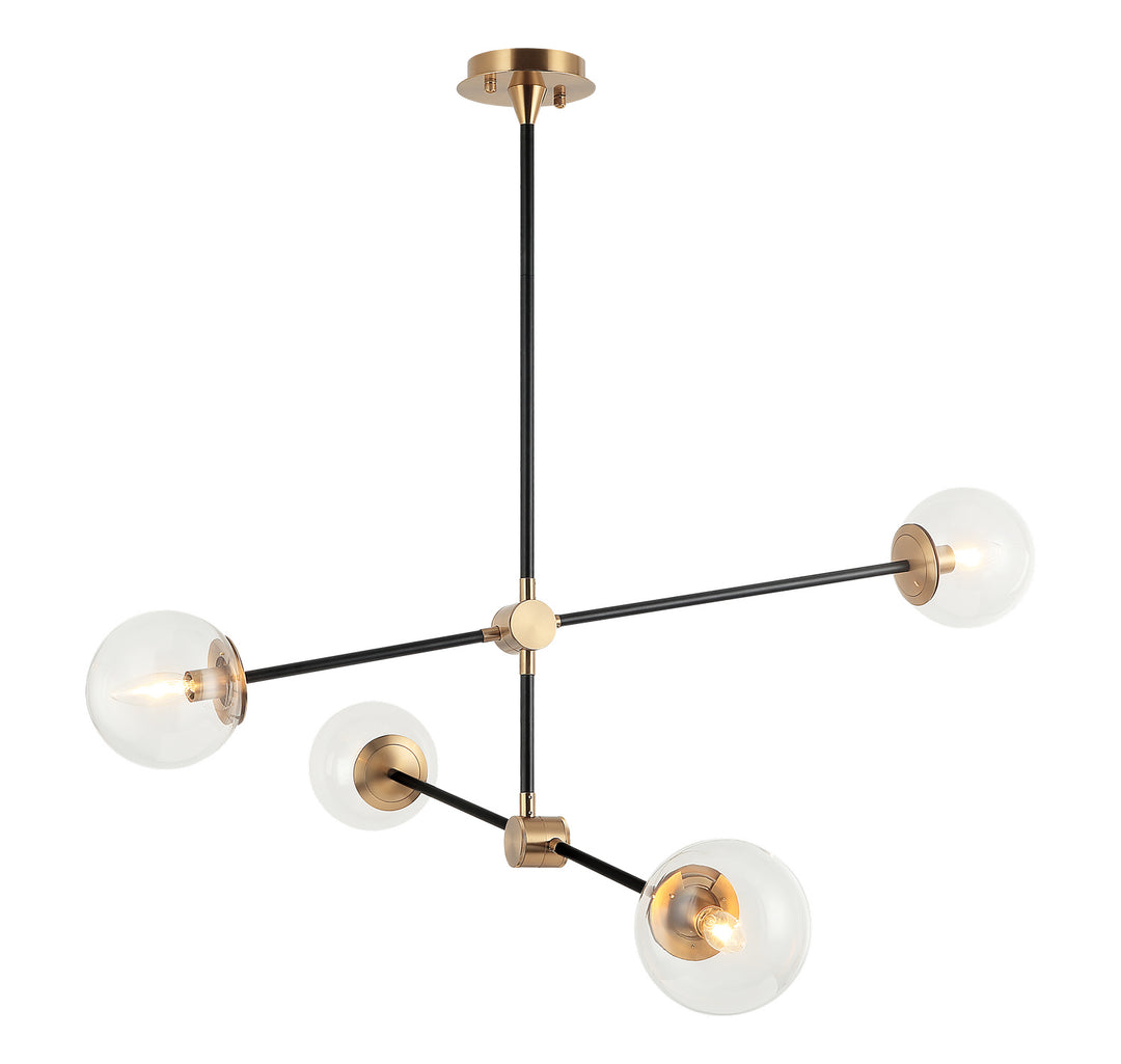 Cosmic Four Light Chandelier in Aged Gold Brass - available from The Lighting Shoppe, trusted by Canadian homeowners