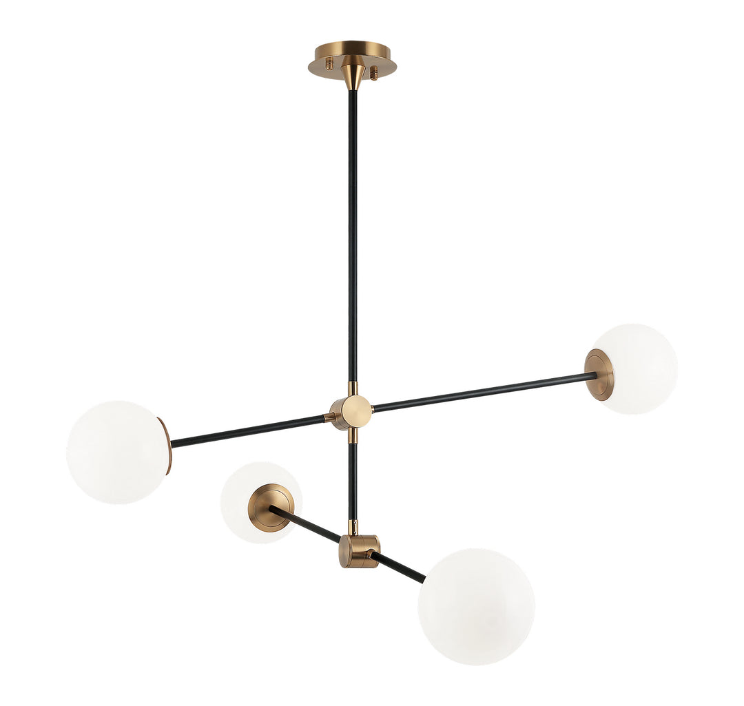 Cosmic Four Light Chandelier in Aged Gold Brass - available from The Lighting Shoppe, trusted by Canadian homeowners