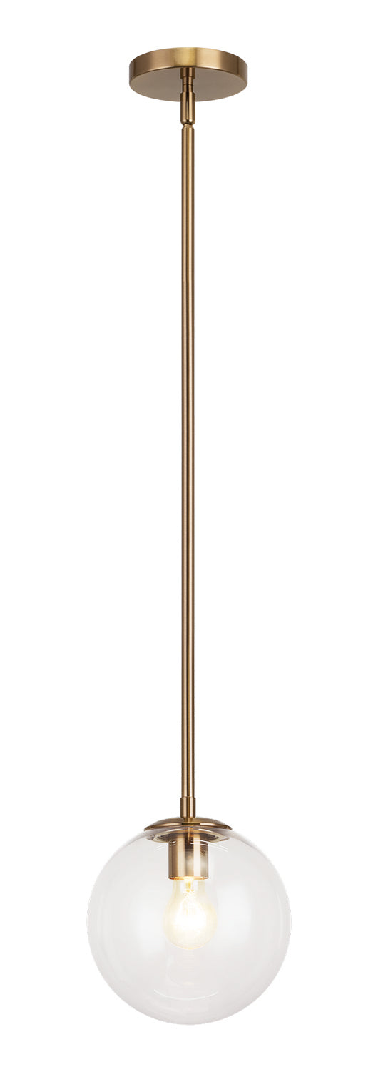 Novo One Light Chandelier in Aged Gold Brass - available from The Lighting Shoppe, trusted by Canadian homeowners