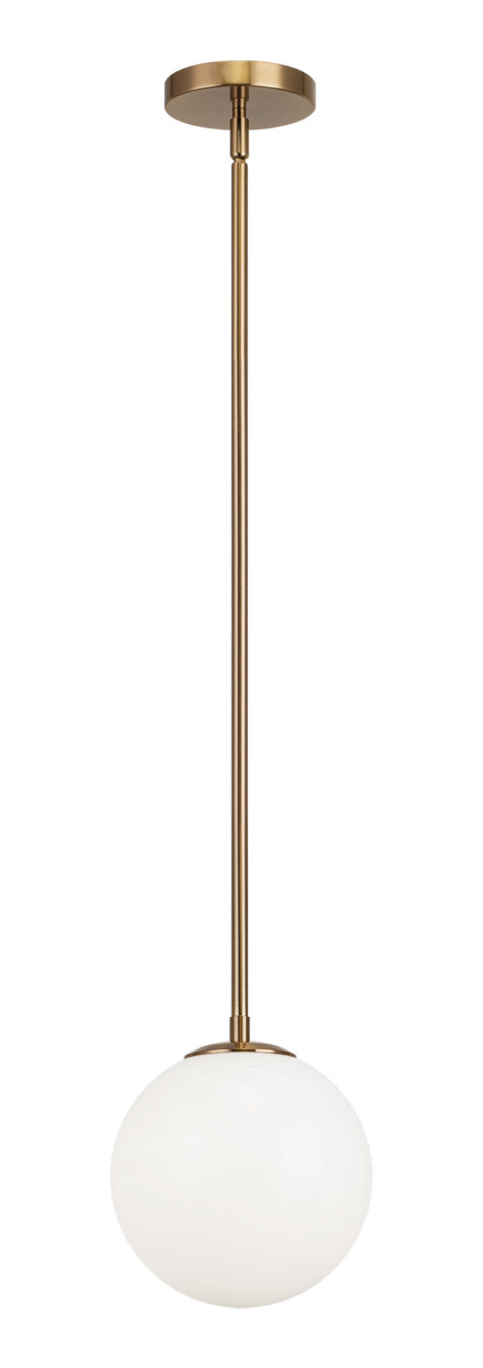 Novo One Light Chandelier in Aged Gold Brass - available from The Lighting Shoppe, trusted by Canadian homeowners