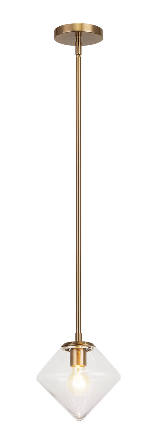 Novo One Light Chandelier in Aged Gold Brass - available from The Lighting Shoppe, trusted by Canadian homeowners