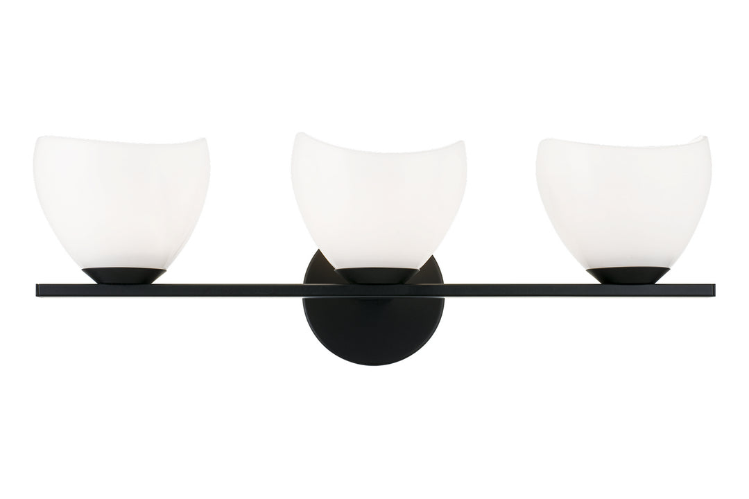 Uptowne Three Light Vanity in Black - available from The Lighting Shoppe, trusted by Canadian homeowners