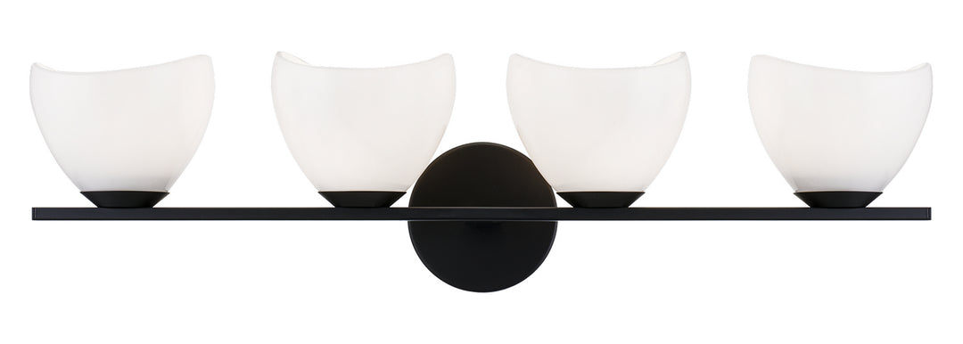 Uptowne Four Light Vanity in Black - available from The Lighting Shoppe, trusted by Canadian homeowners