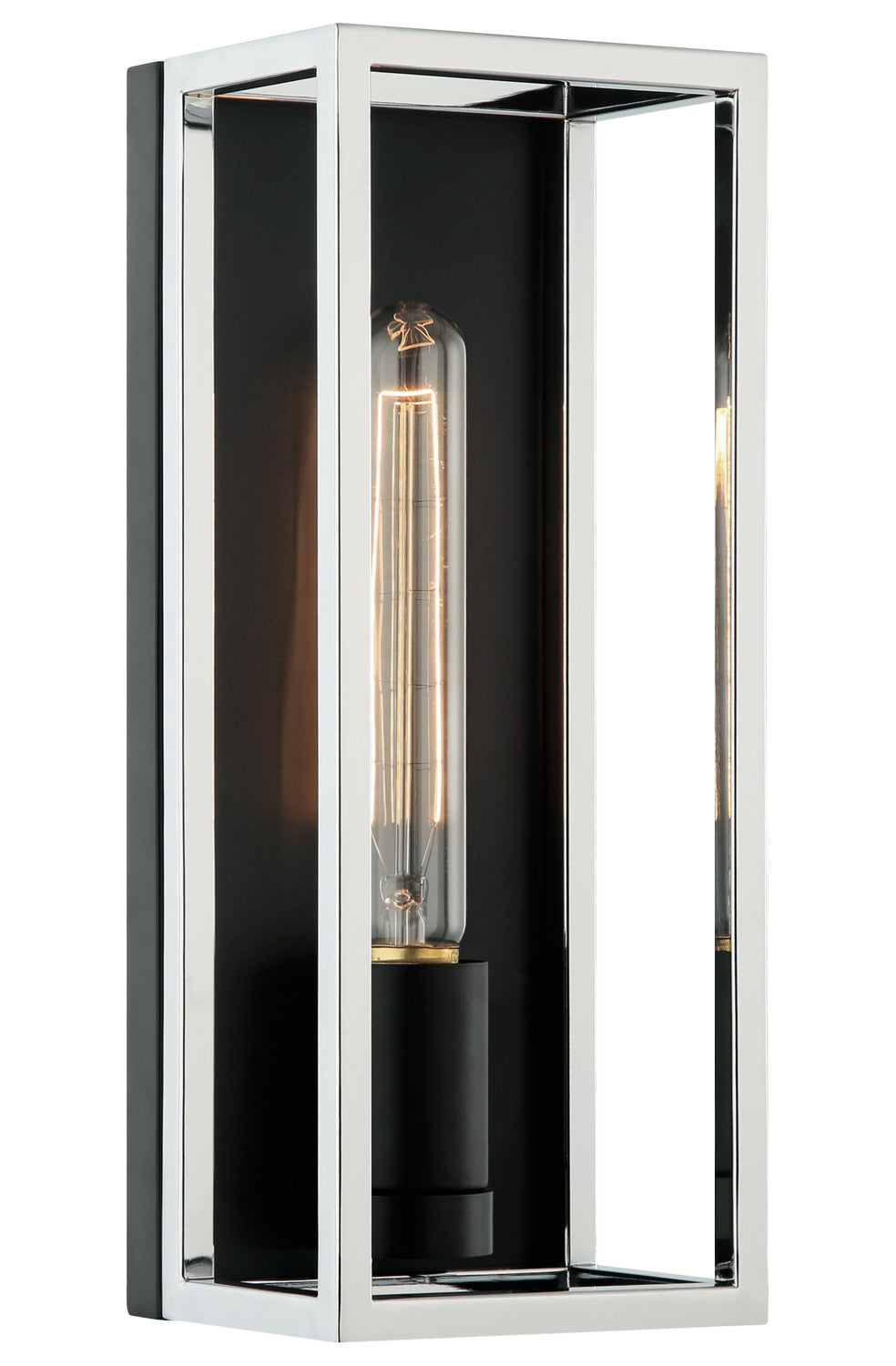 Shadowbox One Light Wall Sconce in Black + Chrome - available from The Lighting Shoppe, trusted by Canadian homeowners