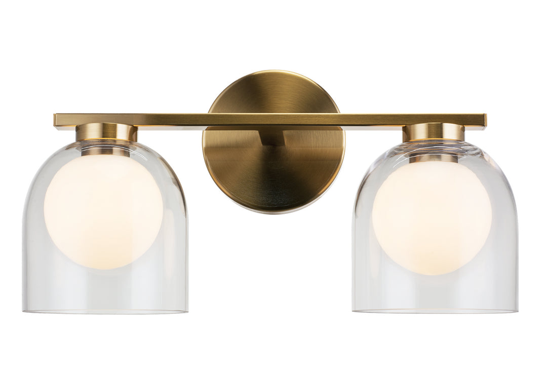 Derbishone Two Light Wall Sconce in Aged Gold Brass - available from The Lighting Shoppe, trusted by Canadian homeowners