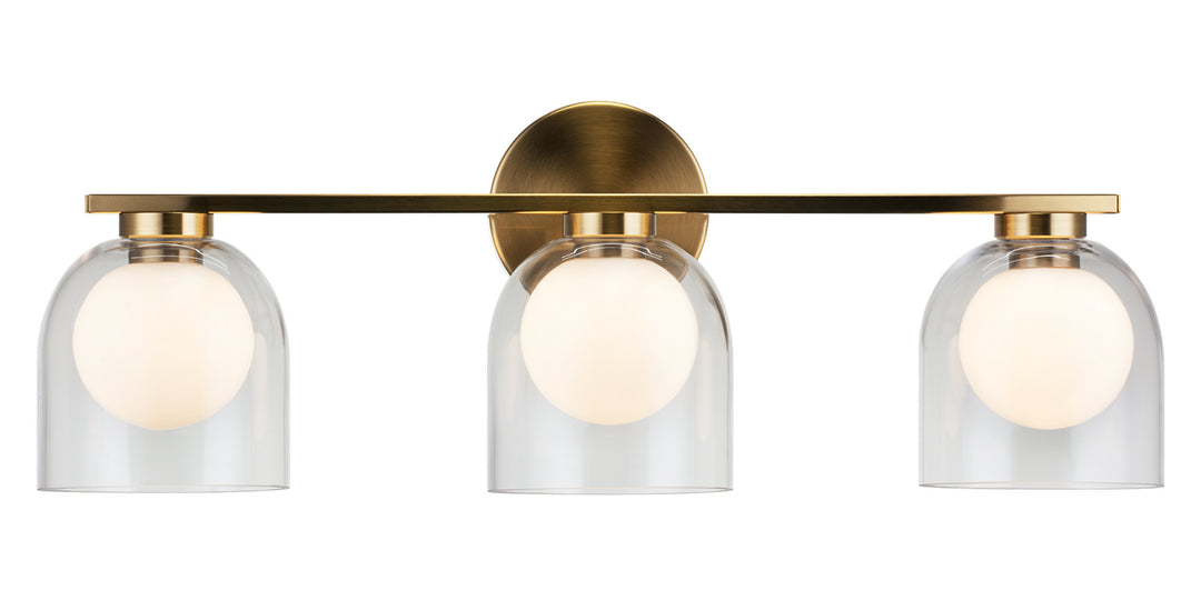 Derbishone Three Light Wall Sconce in Aged Gold Brass - available from The Lighting Shoppe, trusted by Canadian homeowners