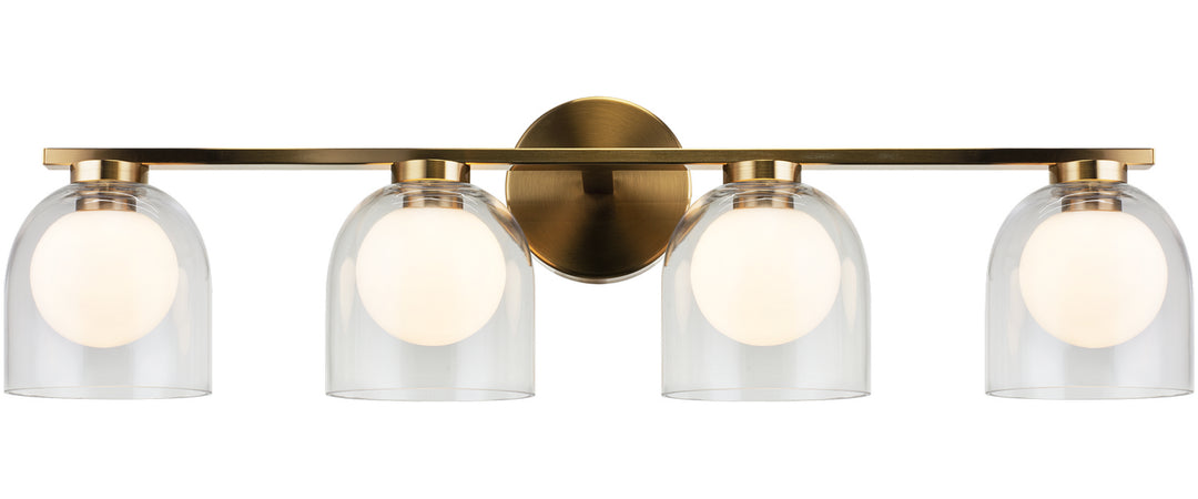 Derbishone Four Light Wall Sconce in Aged Gold Brass - available from The Lighting Shoppe, trusted by Canadian homeowners