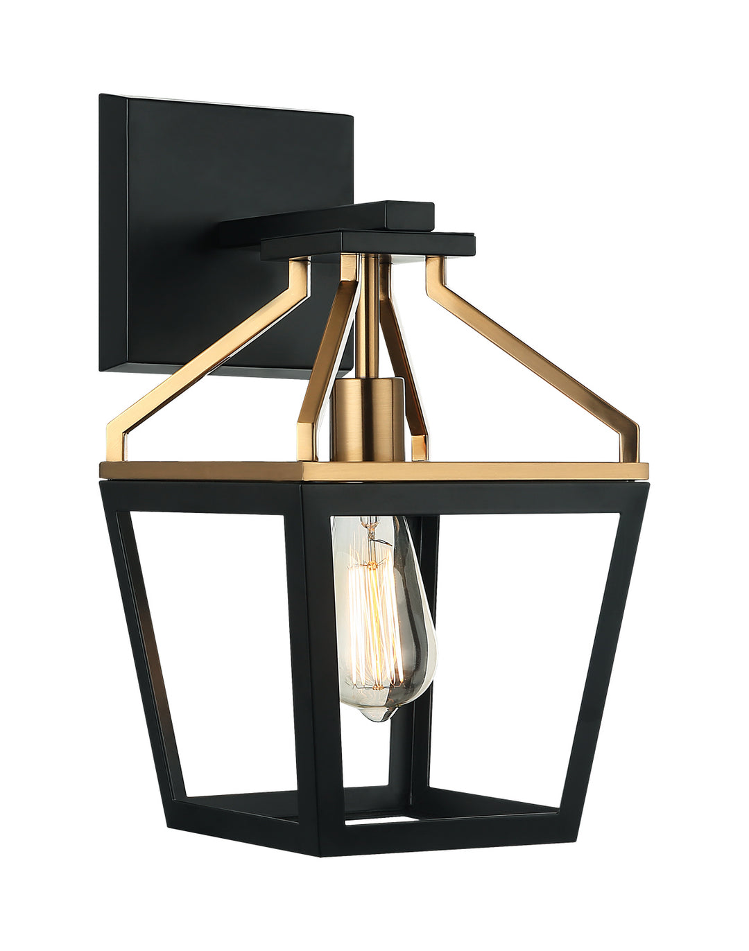 Mavonshire One Light Wall Sconce in Black + Aged Gold Brass - available from The Lighting Shoppe, trusted by Canadian homeowners