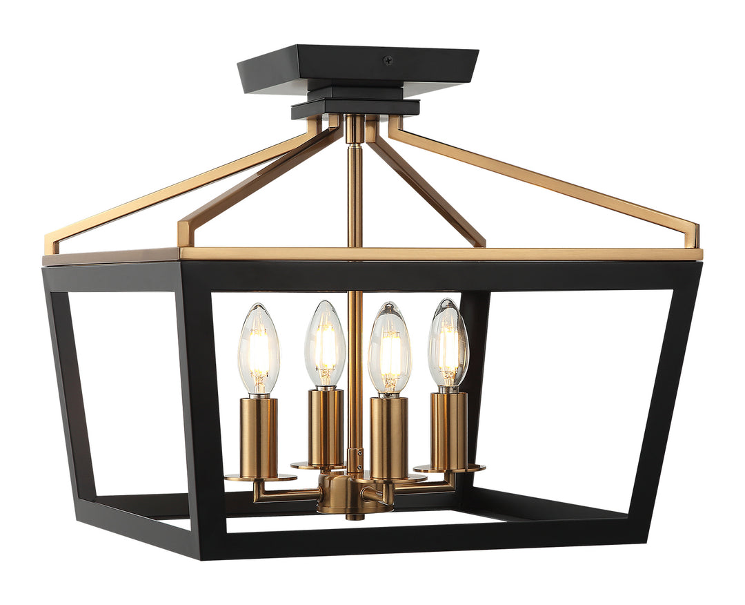 Mavonshire One Light Ceiling Mount in Black + Aged Gold Brass - available from The Lighting Shoppe, trusted by Canadian homeowners