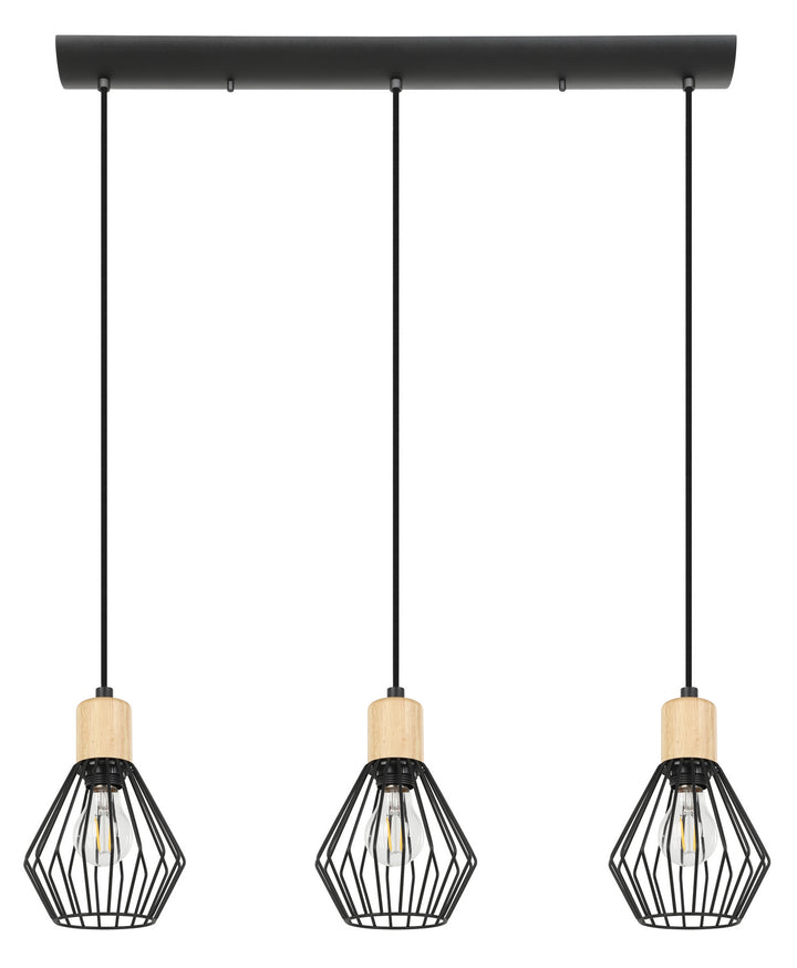 Eglo Canada - 43378A - Three Light Pendant - Palmorla - Structured Black