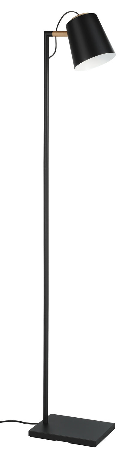 Eglo Canada - 43614A - One Light Floor Lamp - Lacey - Structured Black, Natural Wood