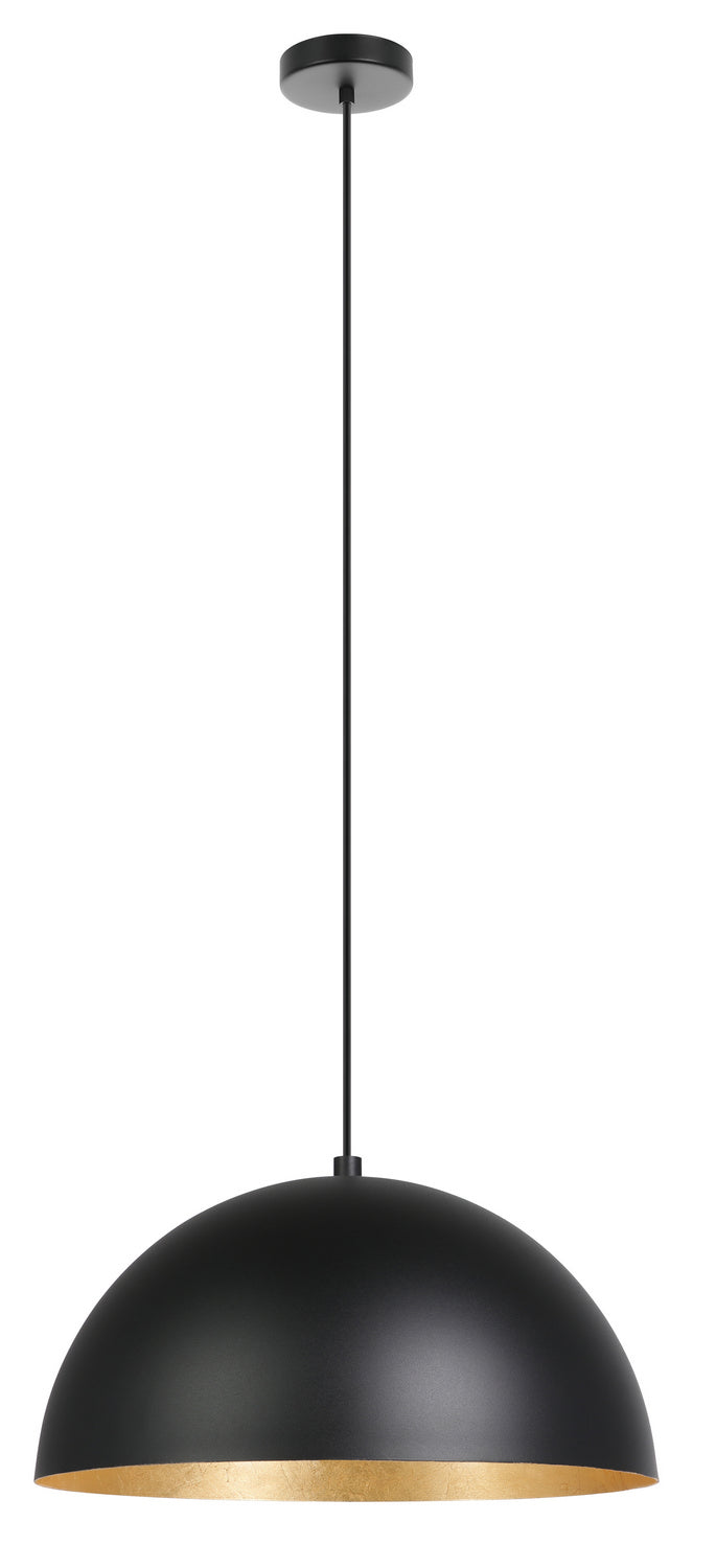 Rafaelino One Light Pendant in Structured Black / Gold Leaf - available from The Lighting Shoppe, trusted by Canadian homeowners