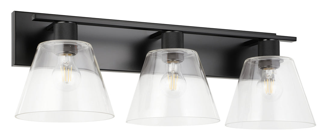 Copley Three Light Bath/Vanity in Matte Black - available from The Lighting Shoppe, trusted by Canadian homeowners