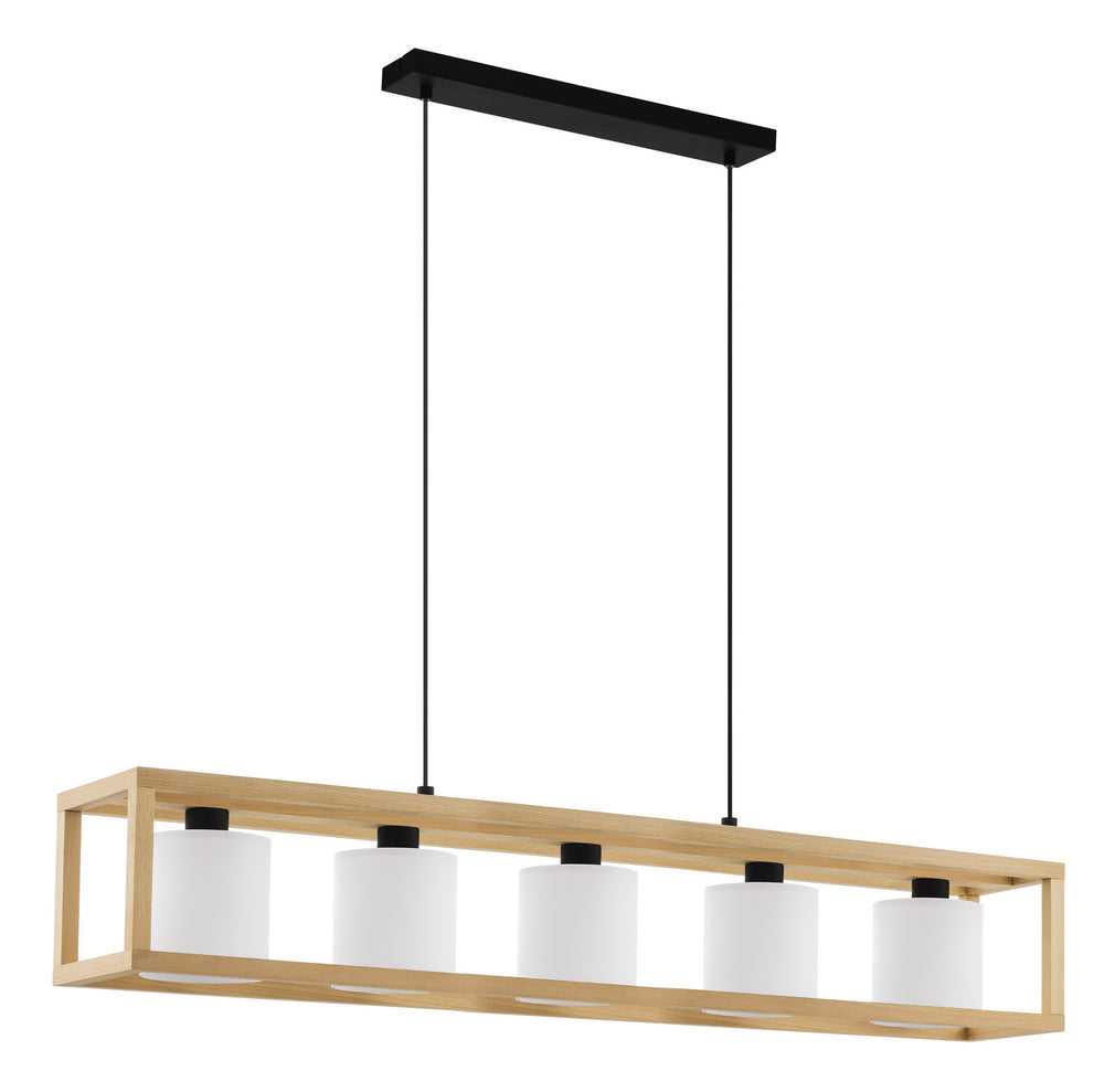 Granados Five Light Pendant in Black, Beech Wood - available from The Lighting Shoppe, trusted by Canadian homeowners