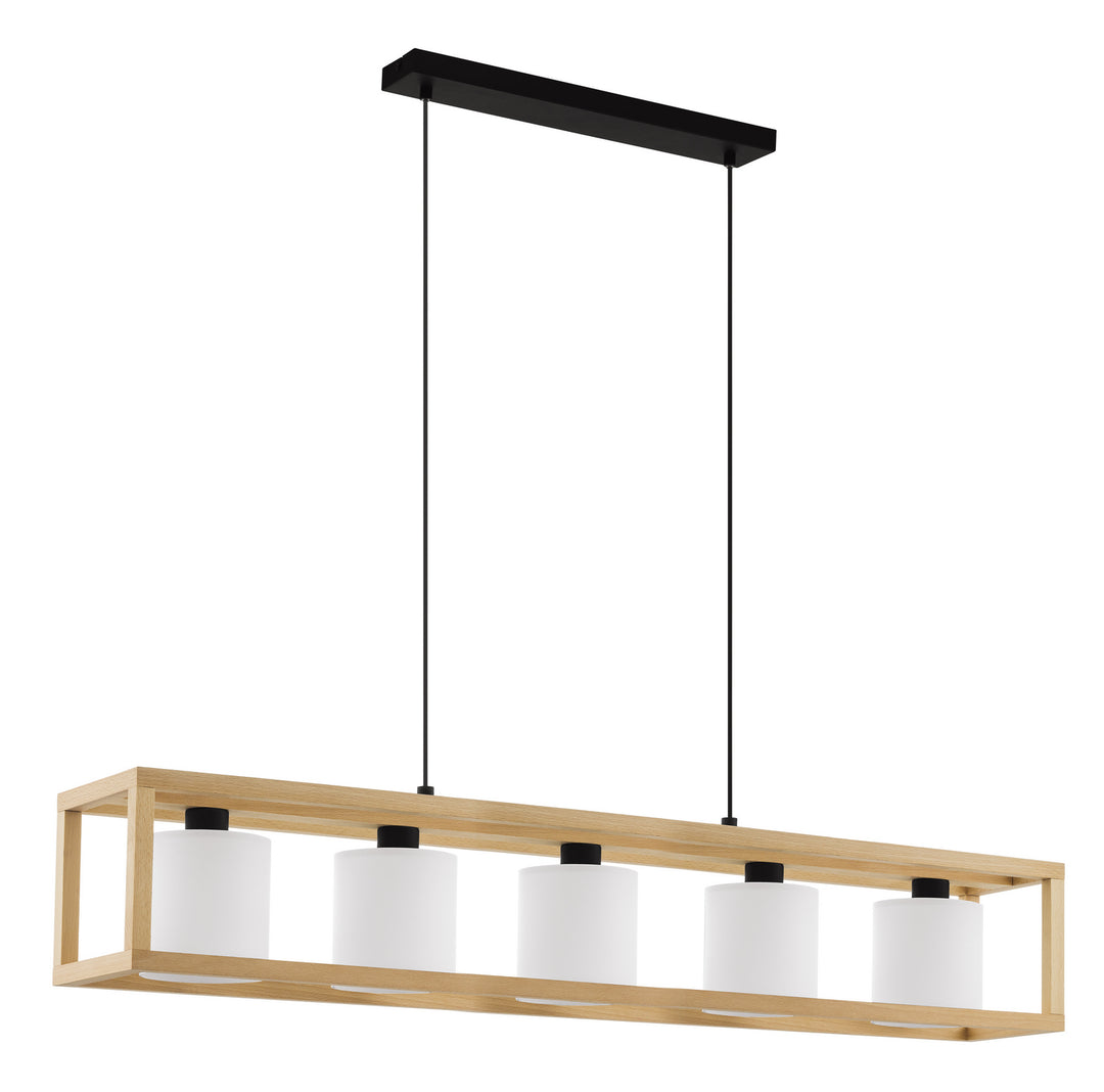 Granados Five Light Pendant in Black, Beech Wood - available from The Lighting Shoppe, trusted by Canadian homeowners
