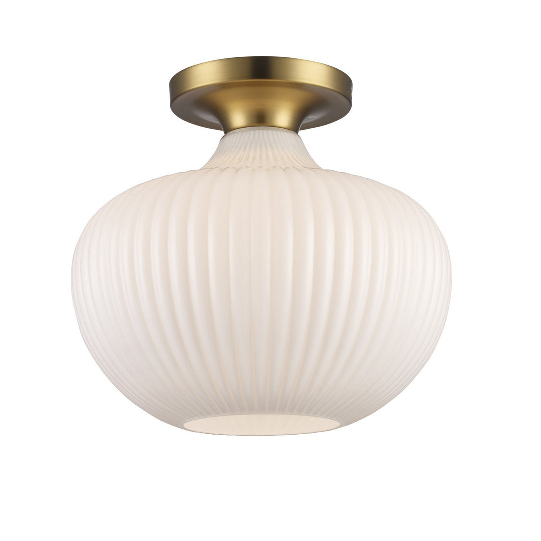 Aristo One Light Flush Mount in Antique Gold - available from The Lighting Shoppe, trusted by Canadian homeowners