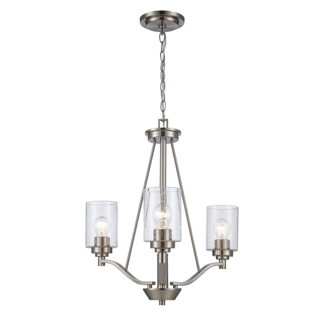 Mod Pod Three Light Chandelier in Brushed Nickel - available from The Lighting Shoppe, trusted by Canadian homeowners