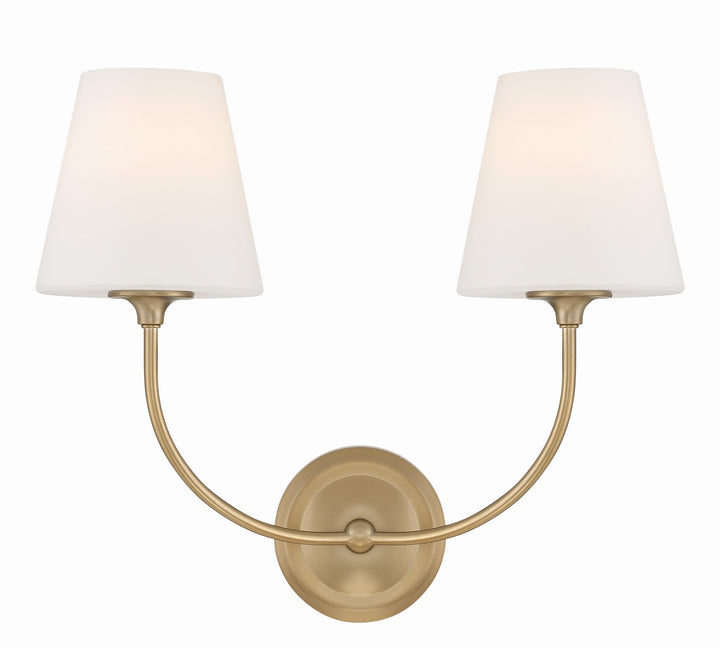 Sylvan Two Light Wall Sconce in Vibrant Gold - available from The Lighting Shoppe, trusted by Canadian homeowners