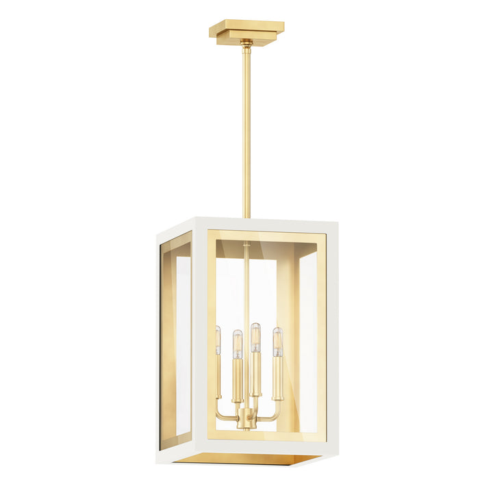 Neoclass Four Light Outdoor Pendant in White/Gold - available from The Lighting Shoppe, trusted by Canadian homeowners