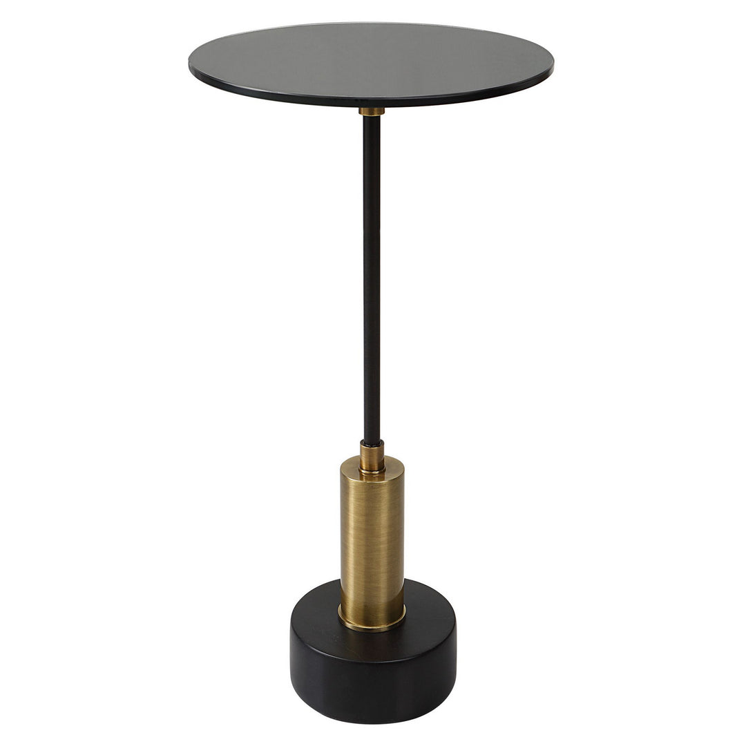 Spector Accent Table in Brushed Brass And Satin Black Iron - available from The Lighting Shoppe, trusted by Canadian homeowners