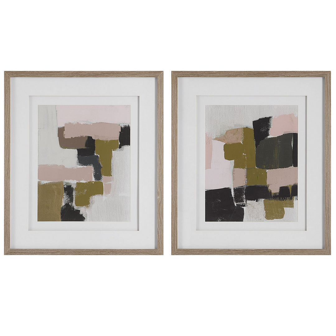 Color Block Framed Prints, Set/2 in Solid Wood - available from The Lighting Shoppe, trusted by Canadian homeowners