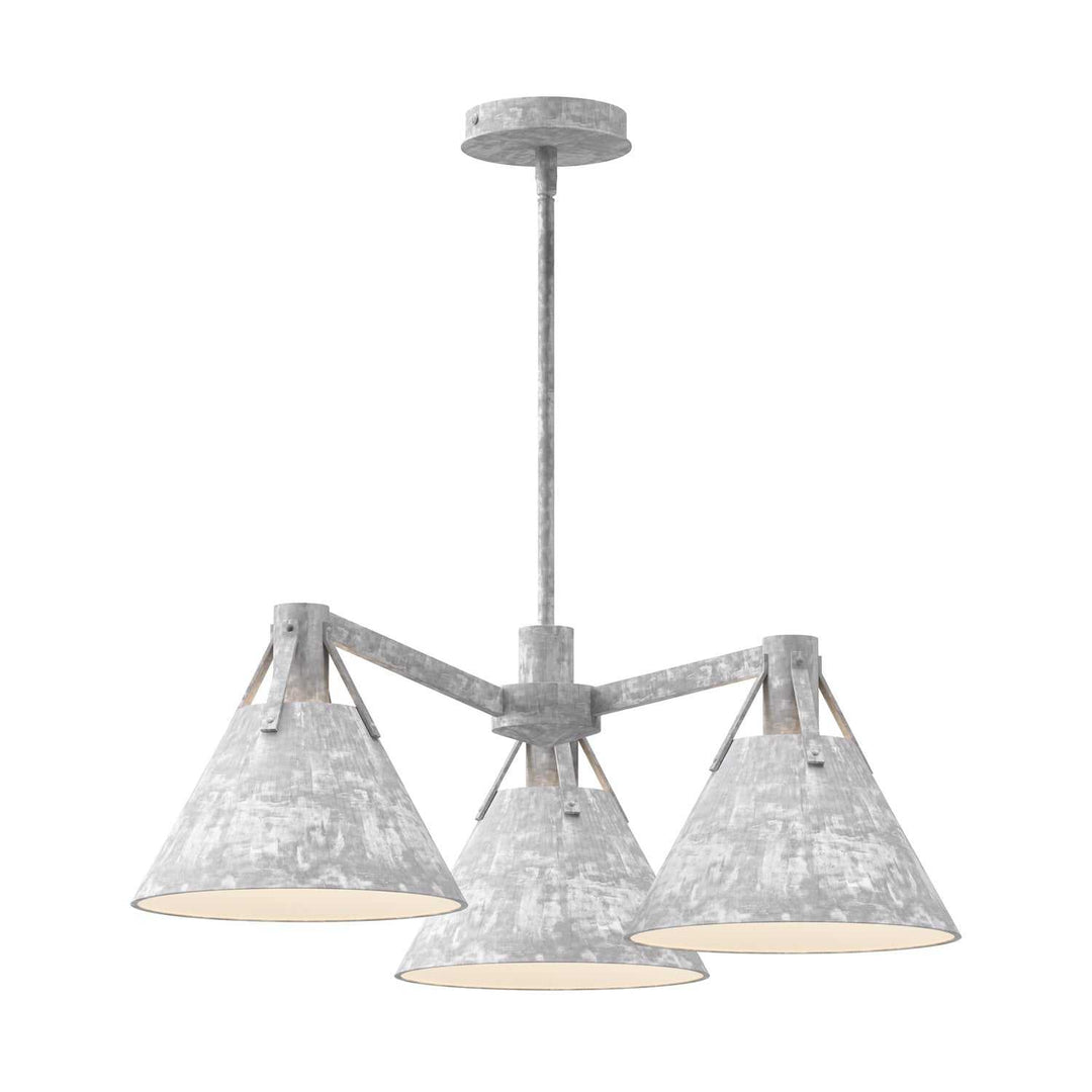 Alora Canada - CH584525SL - Three Light Chandelier - Archer - Steel Shade