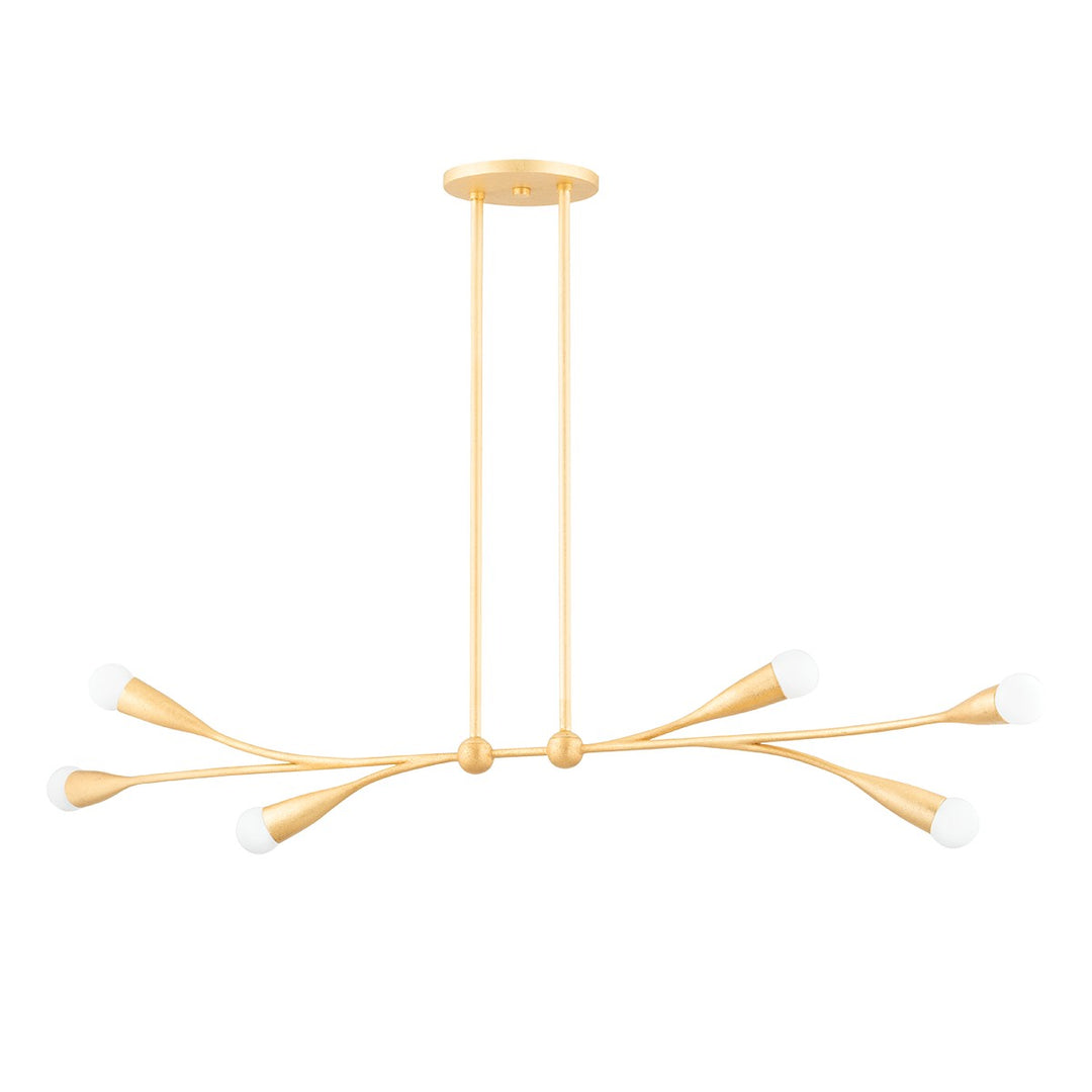 Elsa Six Light Linear in Gold Leaf - available from The Lighting Shoppe, trusted by Canadian homeowners