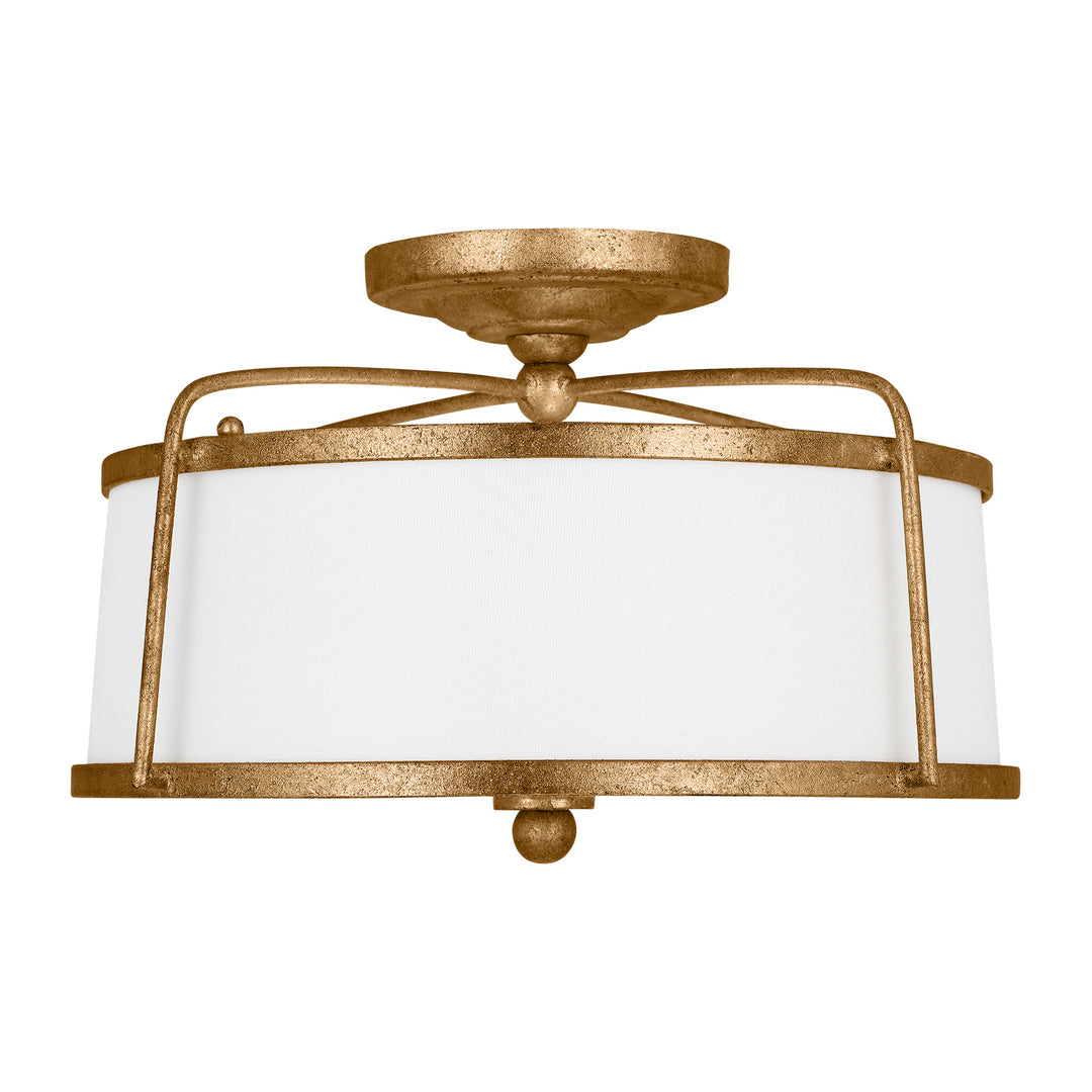 Stonington Two Light Semi-Flush Mount in Antique Gild - available from The Lighting Shoppe, trusted by Canadian homeowners