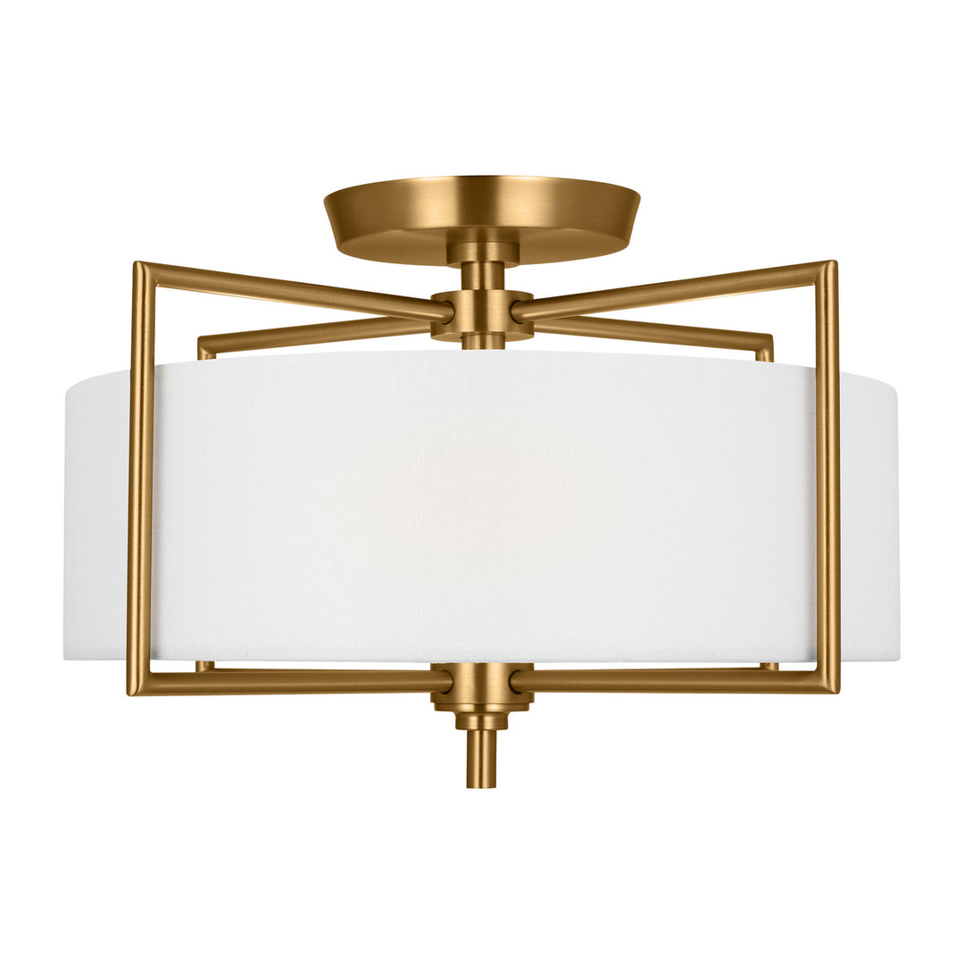 Perno Two Light Semi-Flush Mount in Burnished Brass - available from The Lighting Shoppe, trusted by Canadian homeowners